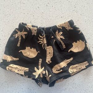 H&M Black Shorts with Tan Animal Print